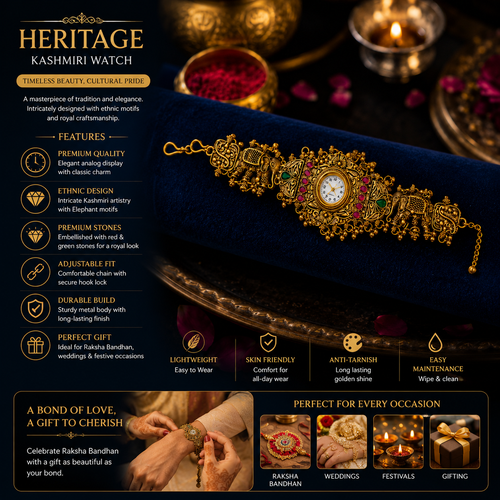 Kashmiri Heritage Watch – Traditional Indian Vintage Watch for Women