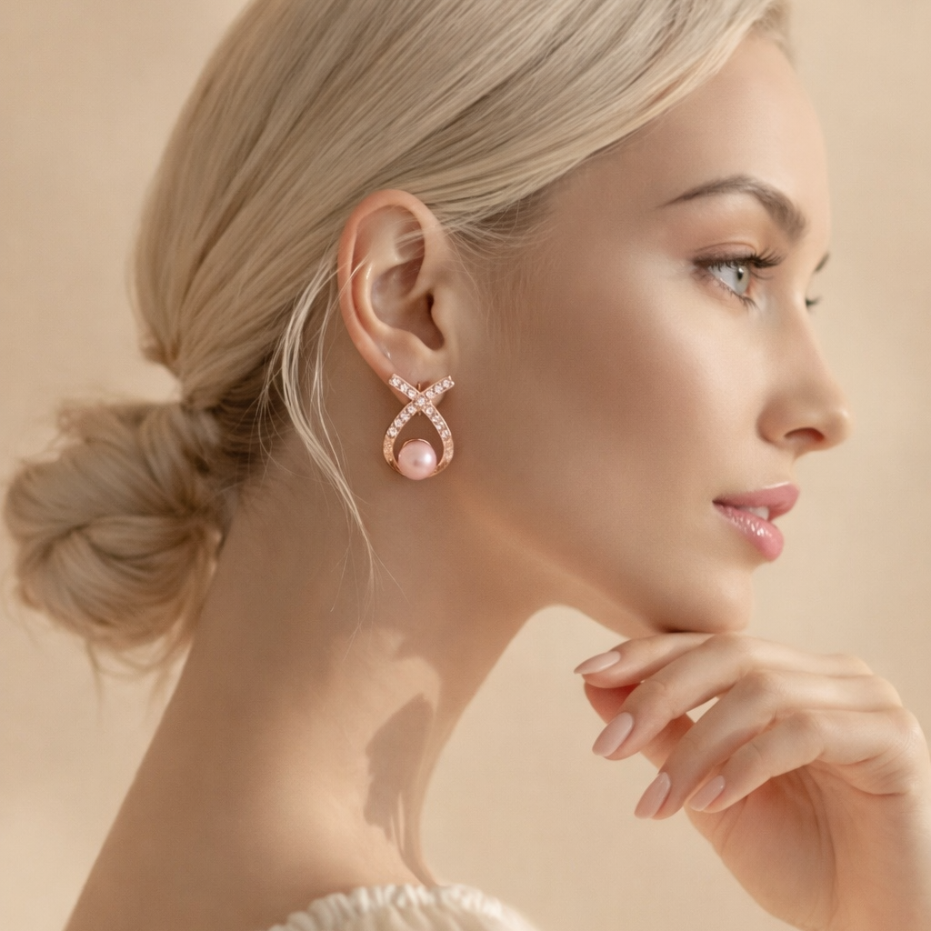 Anti Tarnish Waterproof Classic Blue Cushion Cut Crystal Stud Earrings | American Diamond Fashion Jewellery for Women Earrings for Women & Girls - Korean Western Trending Jewellery, 6 Month Guarantee