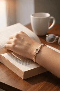Celeste Square Glow Bracelet | 316 Stainless Steel Anti Tarnish Waterproof Korean Western Gold Bracelet for Girls & Women