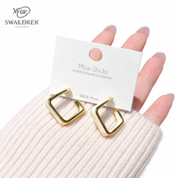 Anti Tarnish Waterproof Classic Blue Cushion Cut Crystal Stud Earrings | American Diamond Fashion Jewellery for Women Earrings for Women & Girls - Korean Western Trending Jewellery, 6 Month Guarantee