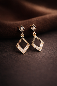 Anti Tarnish Waterproof Classic Blue Cushion Cut Crystal Stud Earrings | American Diamond Fashion Jewellery for Women Earrings for Women & Girls - Korean Western Trending Jewellery, 6 Month Guarantee