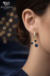 Anti Tarnish Waterproof Designer Emerald Green CZ Tassel Earrings | American Diamond Statement Earrings for Women Earrings for Women & Girls - Korean Western Trending Jewellery, 6 Month Guarantee