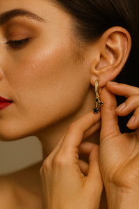 Anti Tarnish Waterproof Designer Emerald Green CZ Tassel Earrings | American Diamond Statement Earrings for Women Earrings for Women & Girls - Korean Western Trending Jewellery, 6 Month Guarantee