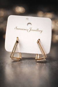 Anti Tarnish Waterproof Classic Blue Cushion Cut Crystal Stud Earrings | American Diamond Fashion Jewellery for Women Earrings for Women & Girls - Korean Western Trending Jewellery, 6 Month Guarantee