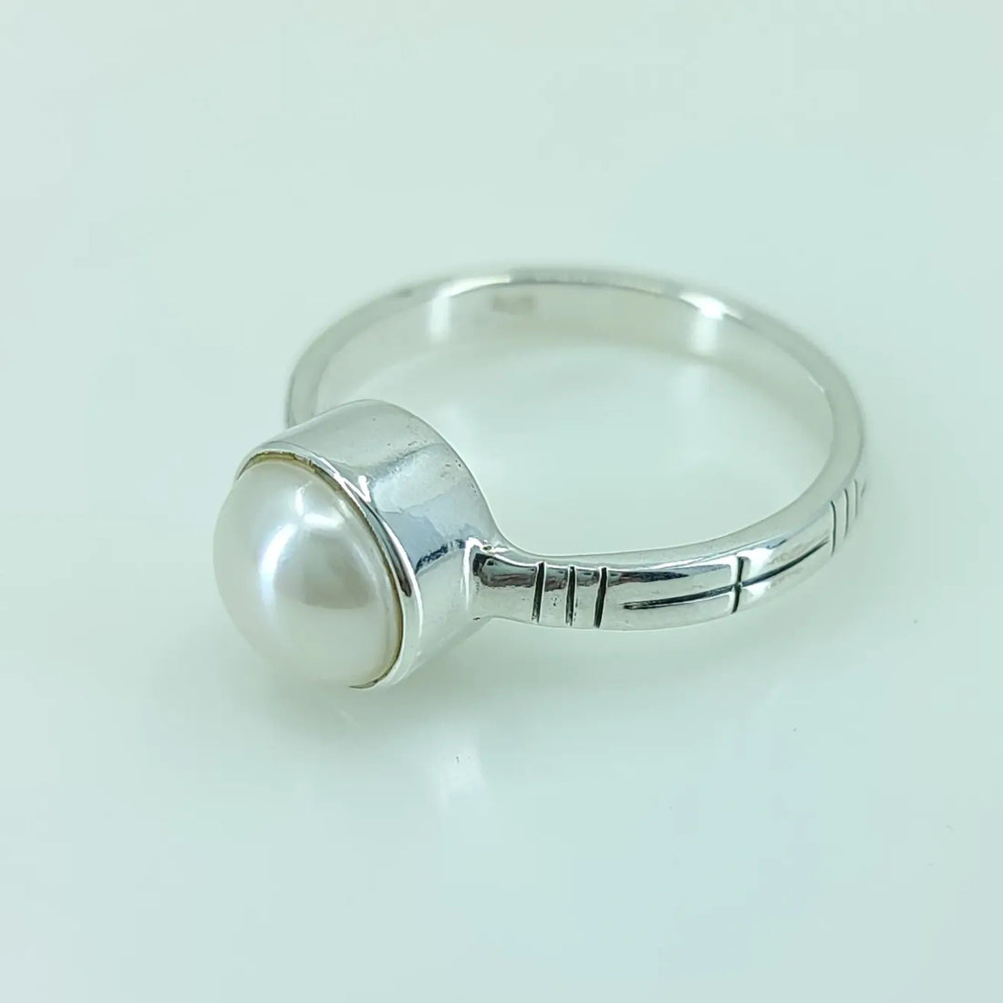 Freshwater Pearl 925 Sterling Silver Handmade Ring - Boho June Birthstone Jewelry - Perfect Gift for Her Birthday Anniversary Christmas Valentine Day
