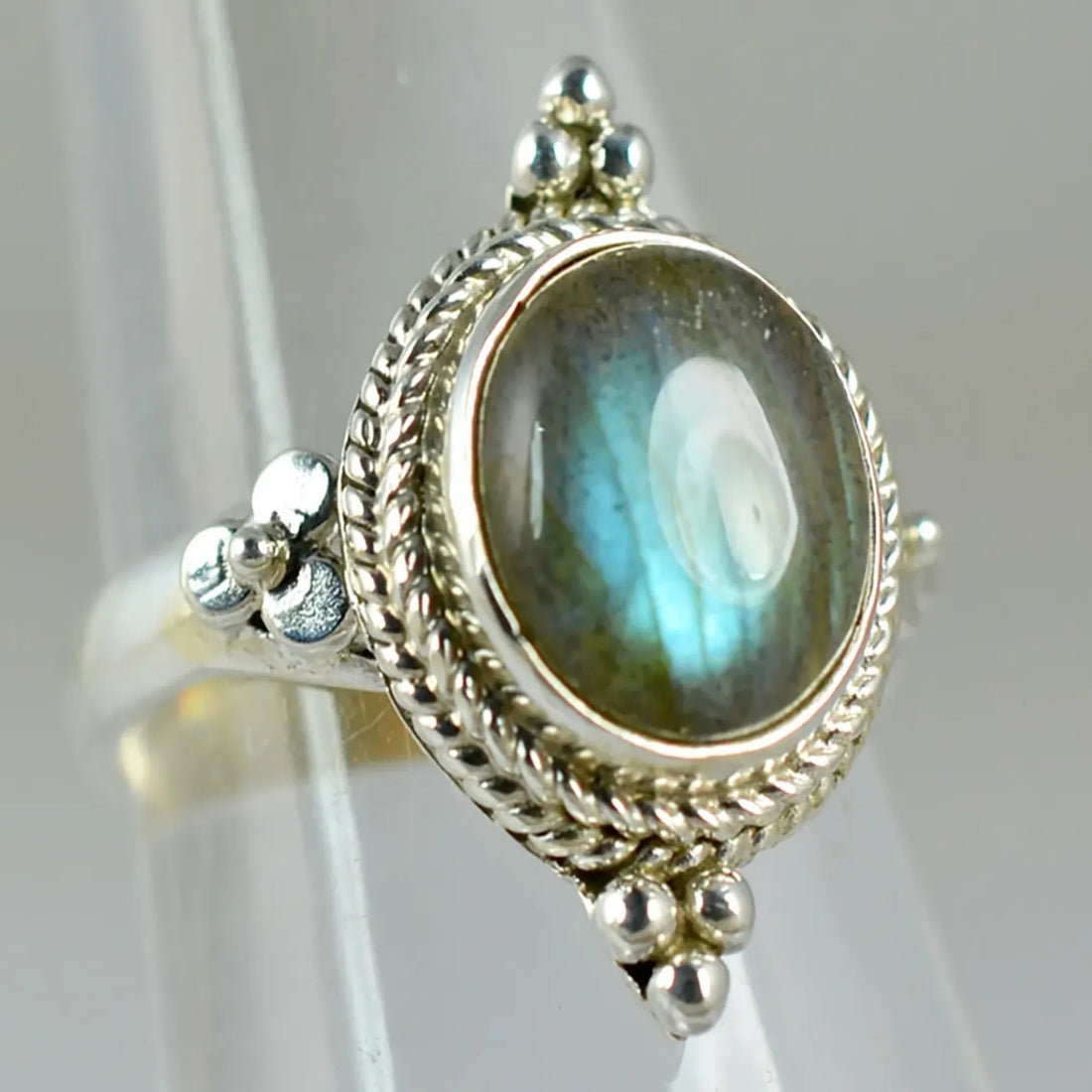 Labradorite Oval Shape 925 Sterling Silver Handmade Ring - Boho November Birthstone Jewelry - Perfect Gift for Her Birthday Anniversary Christmas Valentine Day