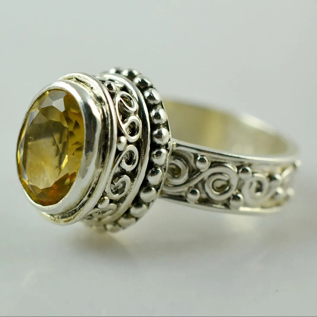 Citrine Ring, 925 Sterling Silver Handmade Promise Ring, Natural Citrine Oval Gemstone Jewelry, November Birthstone, Gift For Her Birthday