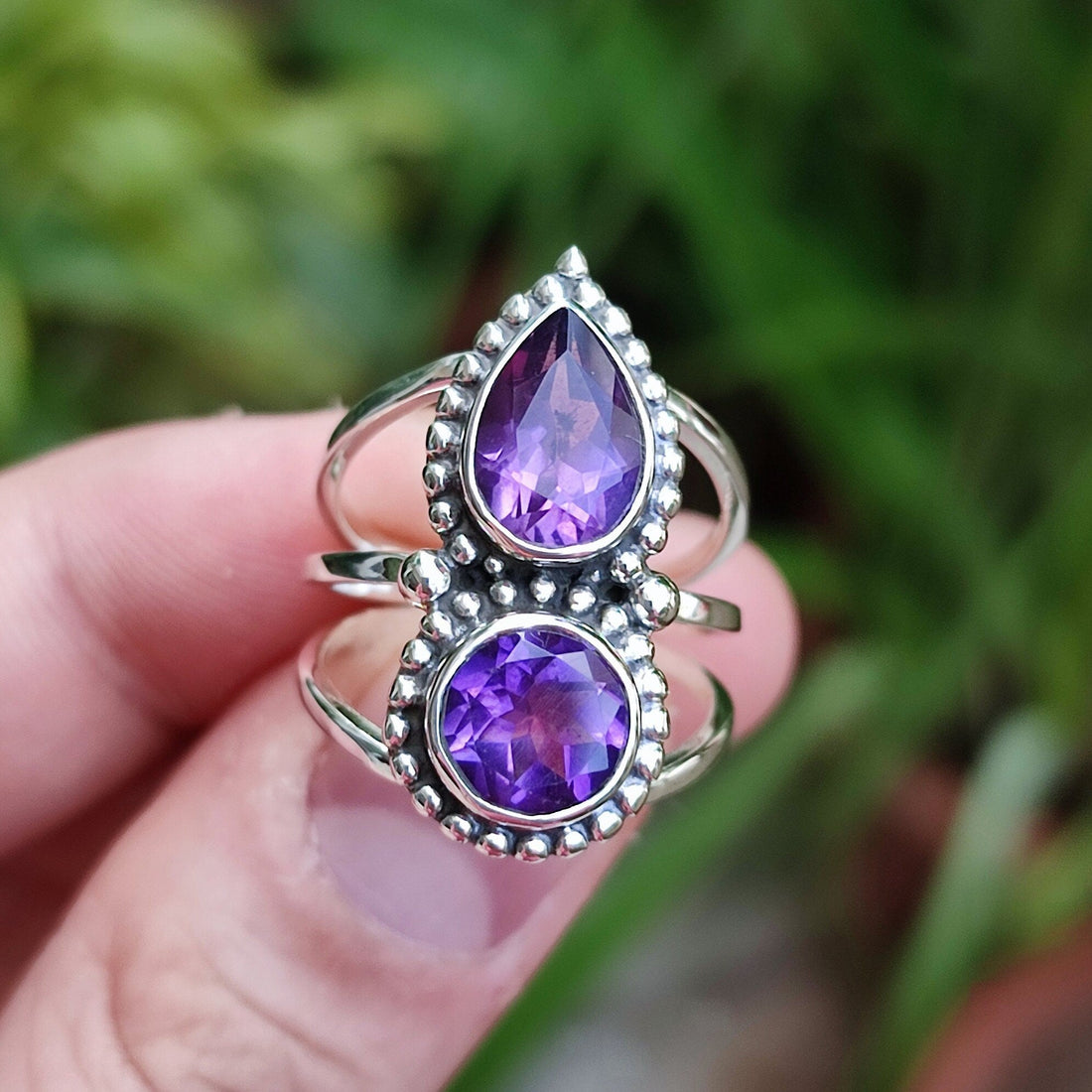 Natural Amethyst 925 Solid Sterling Silver Handmade Women Ring, Purple Gemstone Ring, Silver Ring, Gift, Amethyst Silver Ring, Boho Ring