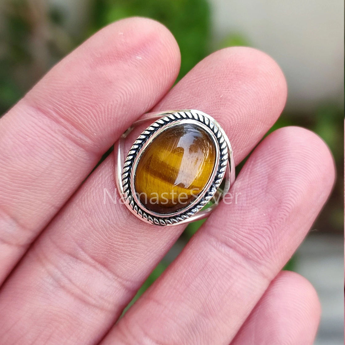 Tigers Eye 925 Sterling Silver Handmade Statement Women Ring, Tigers Eye Oval Silver Ring, Natural Tigers Eye Ring, Boho Ring, Gift for her