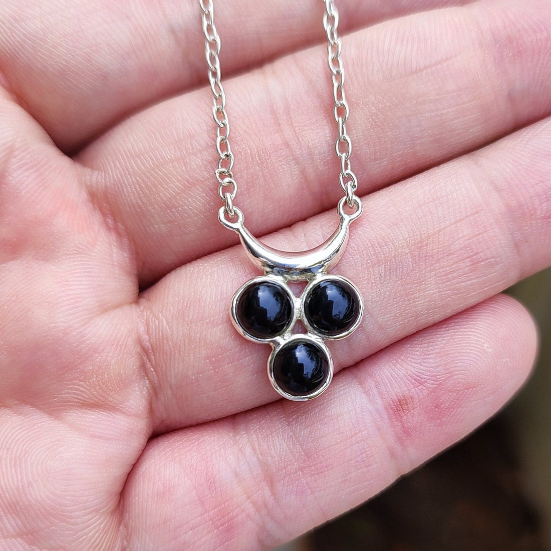 Black Onyx 925 Solid Sterling Silver Handmade Pendant Locket Chain Necklace for Women, Gift for Her, Black Onyx Boho Necklace