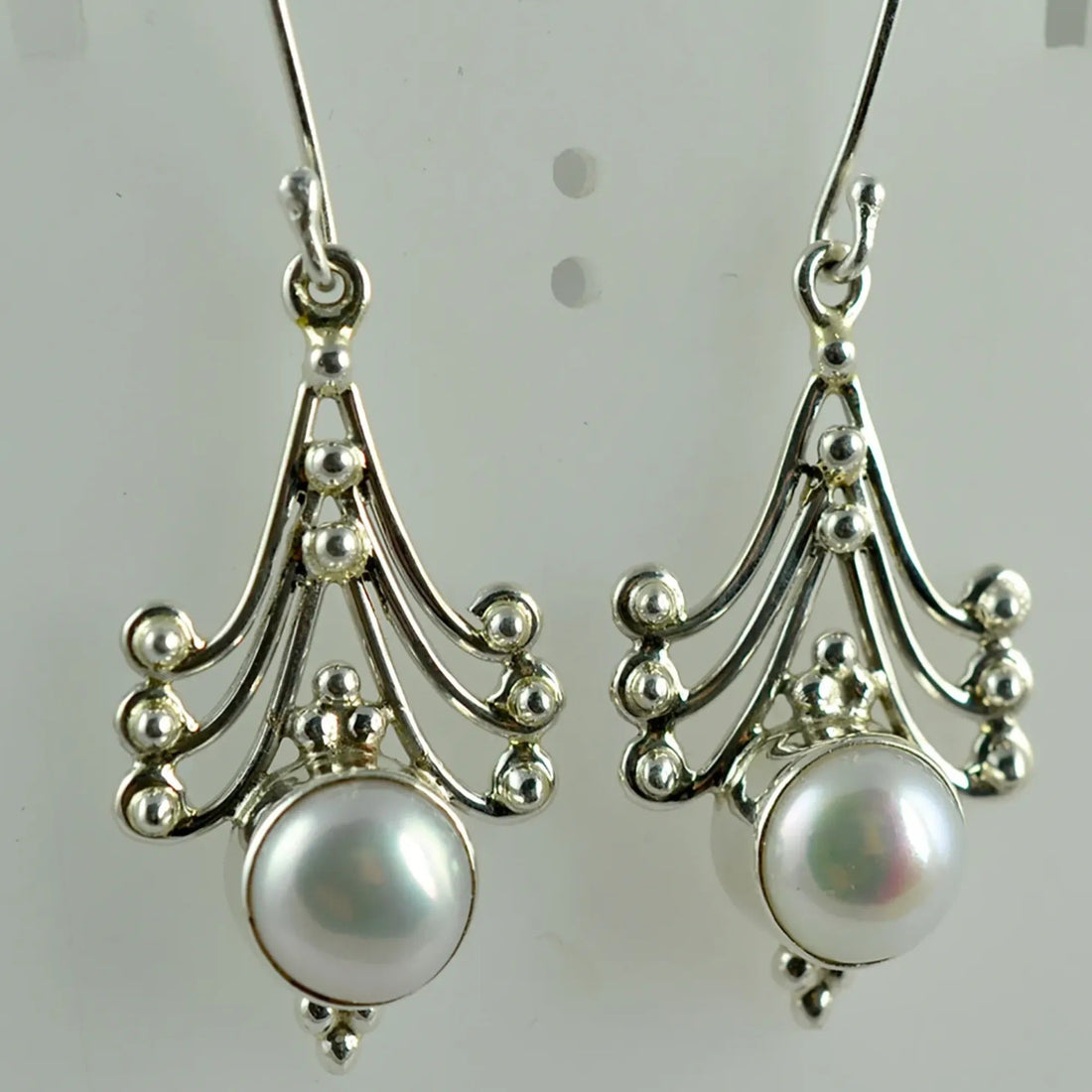 Navya Craft Freshwater Pearl 925 Sterling Silver Handmade Women Earring June birthstone Jewelry Boho Earrings Christmas Anniversary Birthday Valentine day Gift wife her mother sister