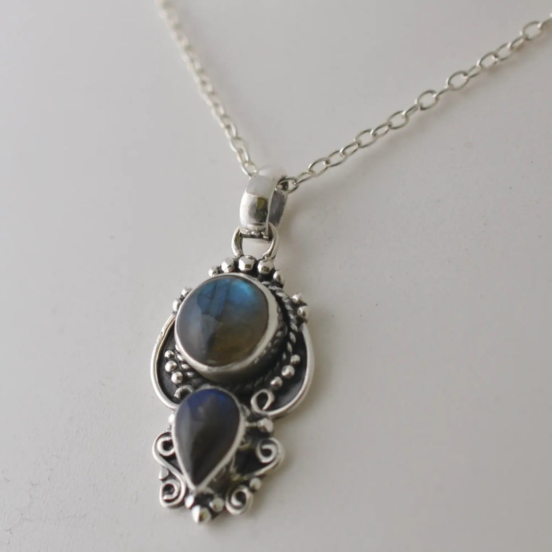 Navya Craft 925 Solid Sterling Silver Labradorite Handmade Women Necklace, 925 Sterling Silver boho Jewelry Christmas Anniversary Birthday Valentine's Day Gift wife her mother sister best friend
