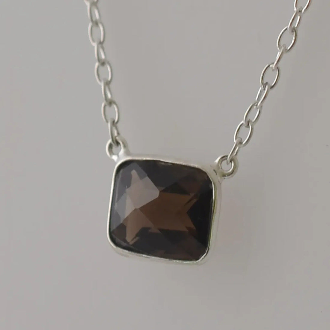 Navya Craft Smoky Quartz 925 Sterling Silver Women Necklace Smoky Gemstone Jewelry Christmas Anniversary Birthday Valentine day Gift for her